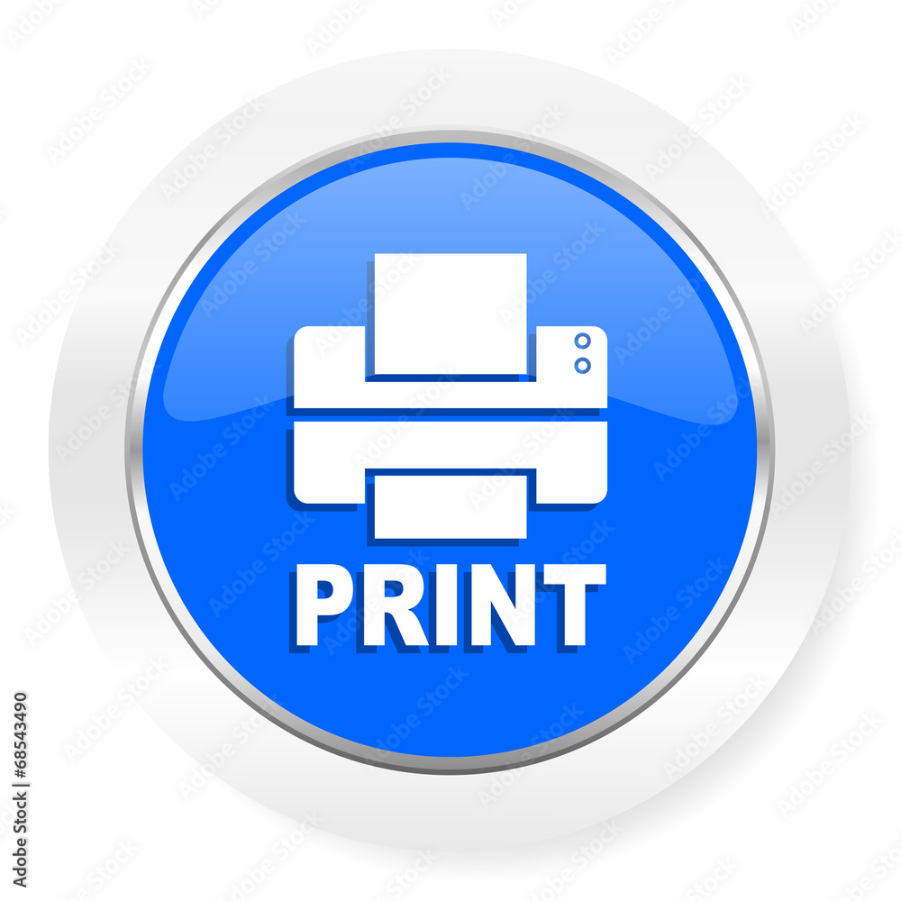 printer blue glossy web icon