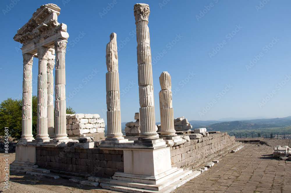 Temple of Trajan at Acropolis of Pergamon in Izmir, Turkey