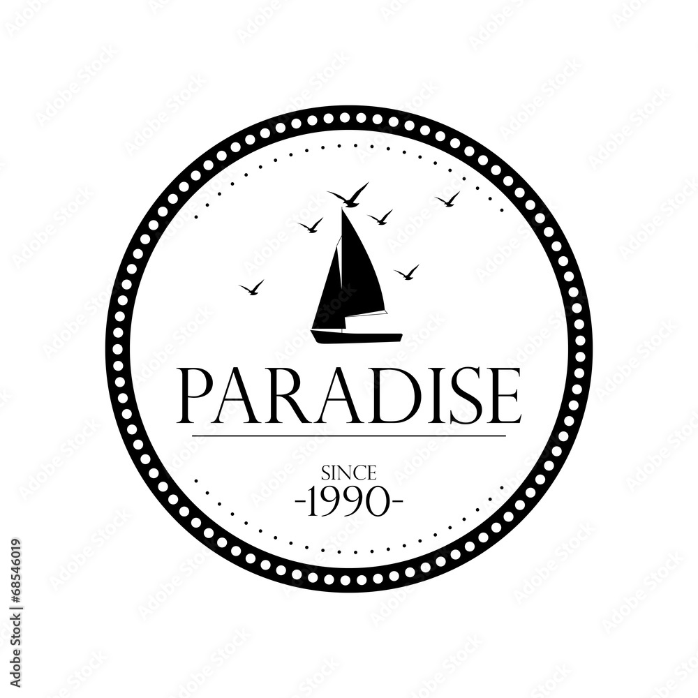 Simple Stylish Black And White Beach Related Label Simple Stylish Black And White Beach Related Label