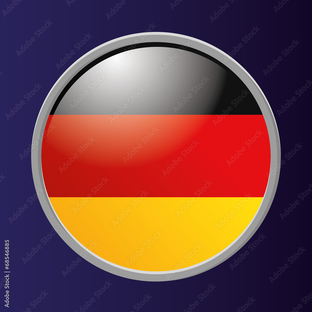 Button Of Germany's Flag Isolated On Background Button Of Germany's Flag Isolated On Background