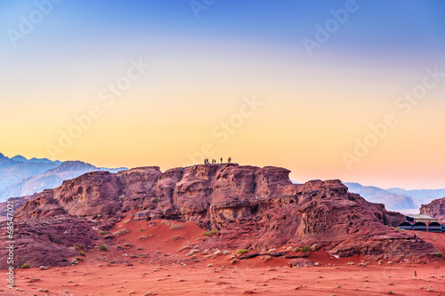 Jordanian desert at early-morning in Wadi Rum, Jordan