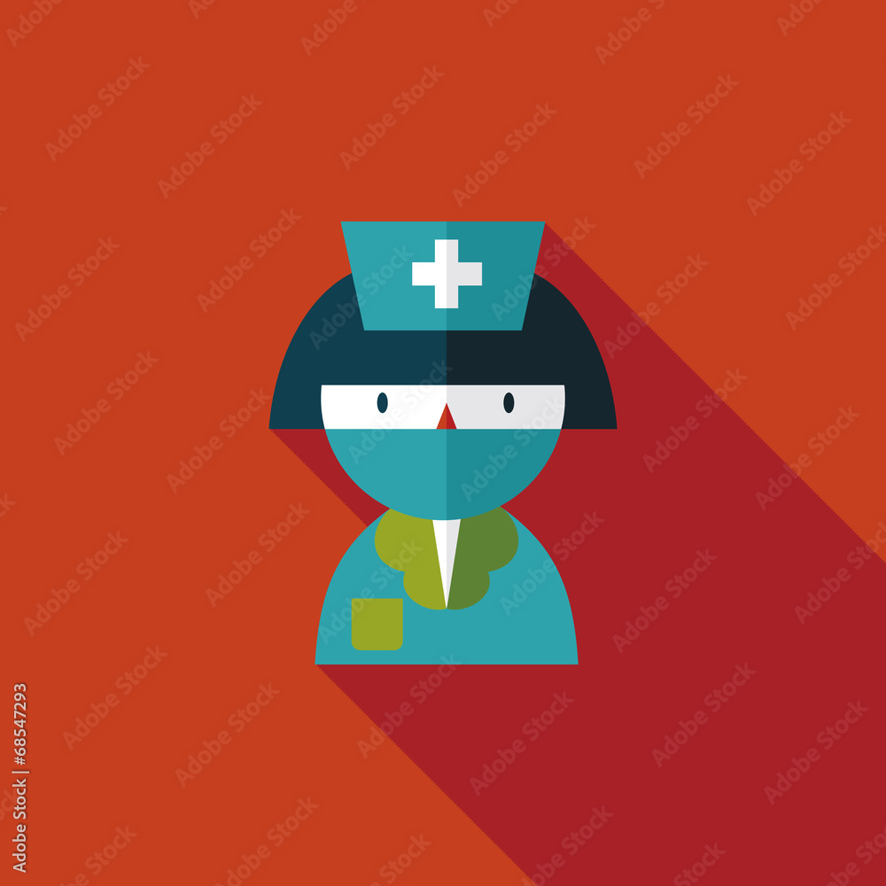 Medicine nurses flat icon with long shadow Medicine nurses flat icon with long shadow