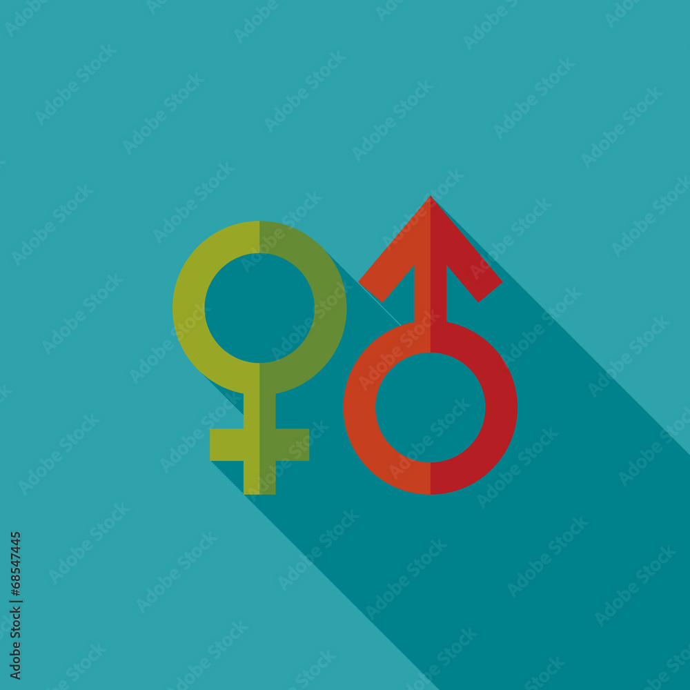 Gender symbol flat icon with long shadow Gender symbol flat icon with long shadow