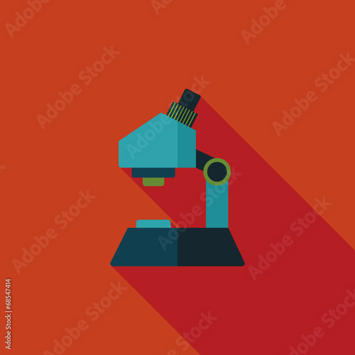 microscope flat icon with long shadow