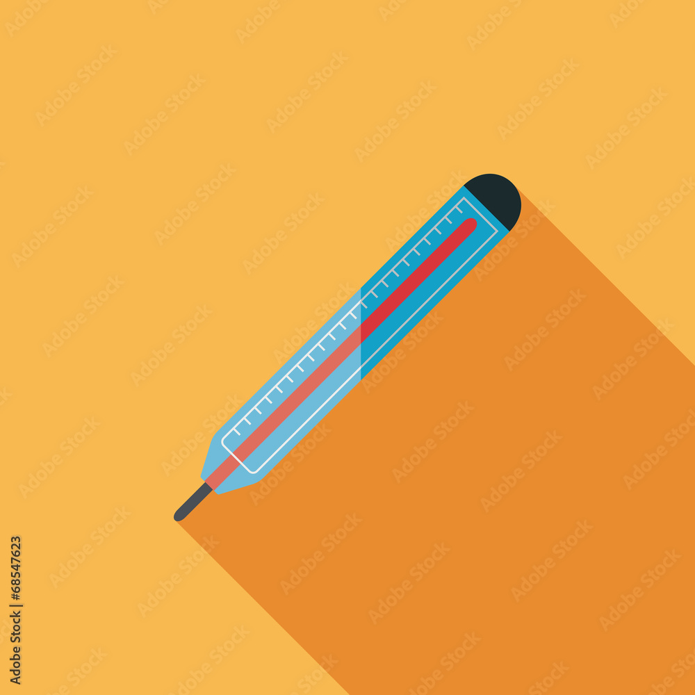 thermometer flat icon with long shadow thermometer flat icon with long shadow