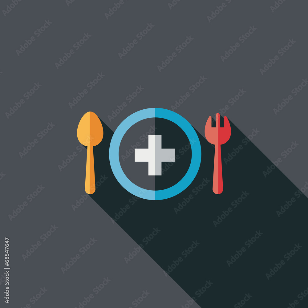 Fototapeta premium eat health flat icon with long shadow