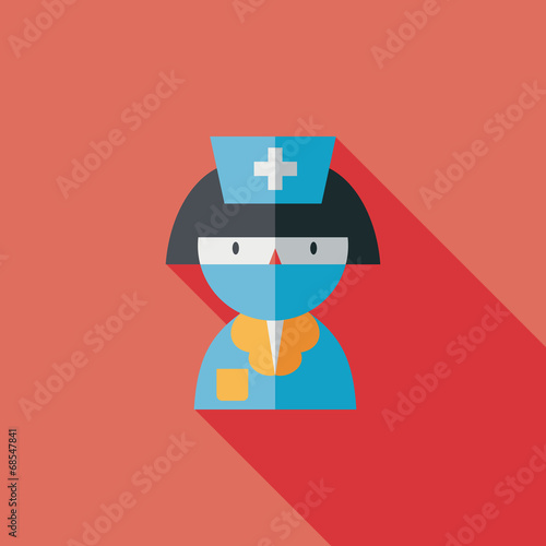 Medicine nurses flat icon with long shadow