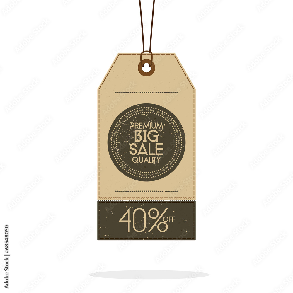 Vintage Style Sale Tags Design Isolated