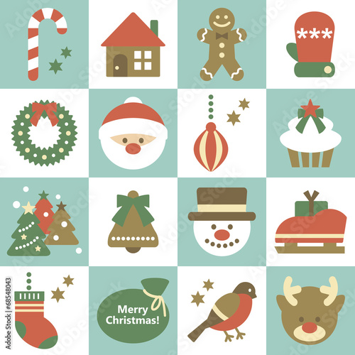 Seamless pattern of christmas elements