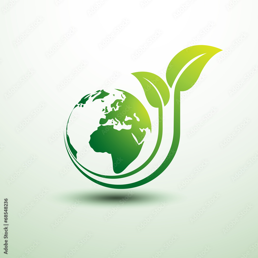 Green earth concept with leaves,vector illustration Green earth concept with leaves,vector illustration