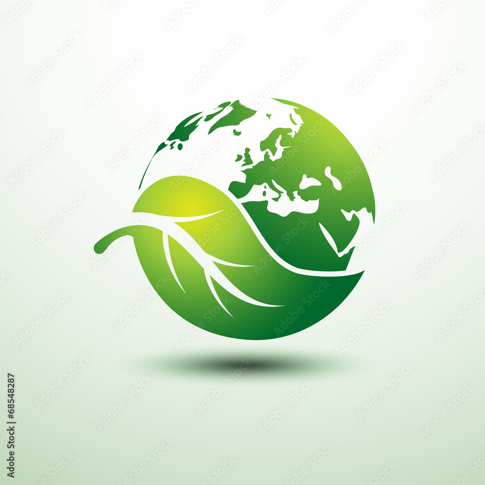 Green earth concept with leaves,vector illustration Stock Vector ...