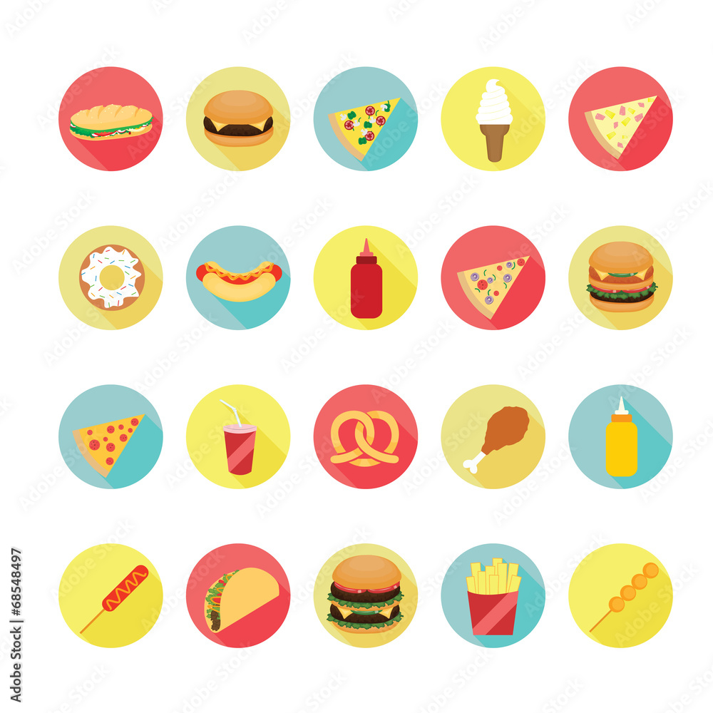 Fast food icons set. Illustration eps10 Fast food icons set. Illustration eps10