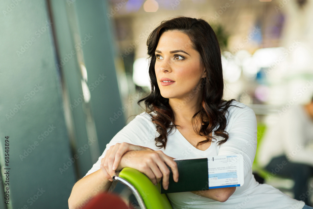 pretty woman waiting for her flight pretty woman waiting for her flight