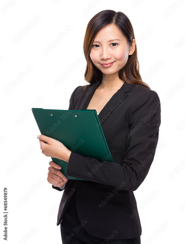 Business secretary with folder Business secretary with folder
