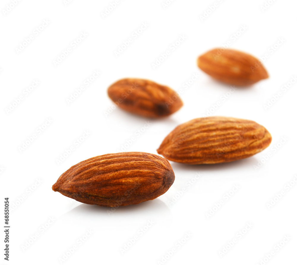 Almonds isolated on white background Almonds isolated on white background