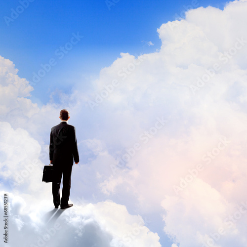 Businessman in heaven