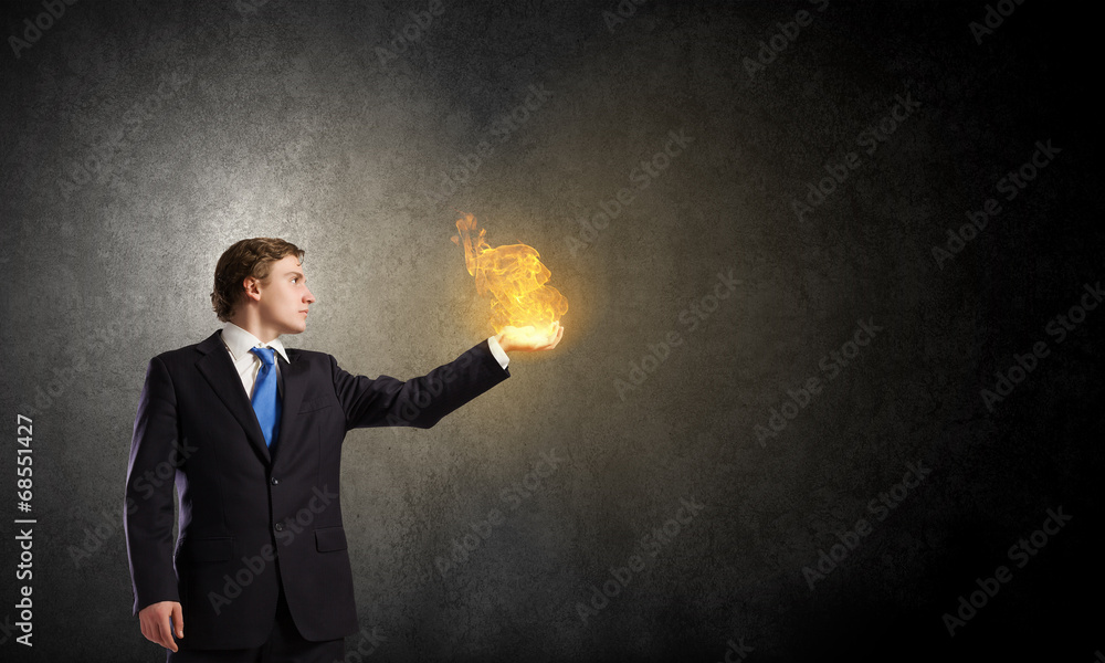 Fire in hands Fire in hands