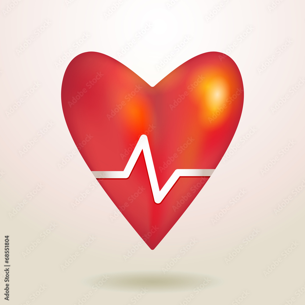 Áåçûìÿííûè?-Red glossy shiny three-dimensional heart 3d on a whi Áåçûìÿííûè?-Red glossy shiny three-dimensional heart 3d on a whi
