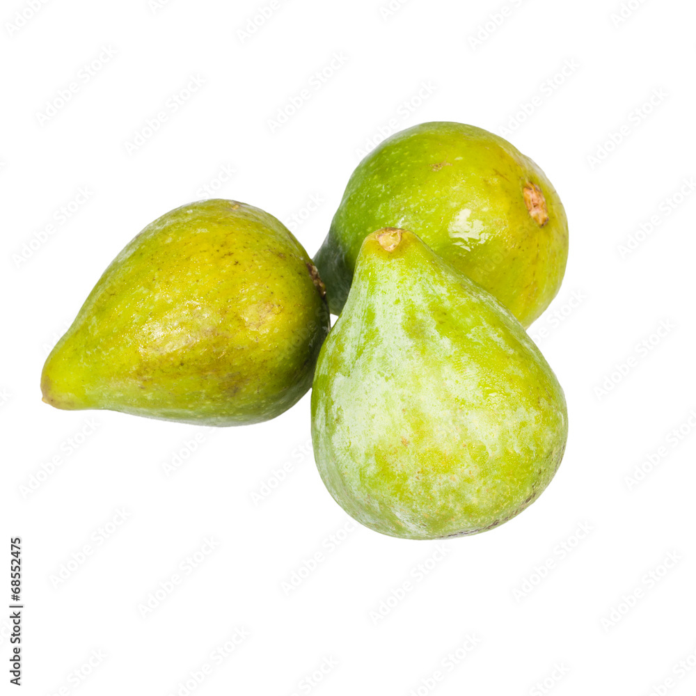 Fresh green figs picked ripe isolated on white StockFoto Adobe Stock
