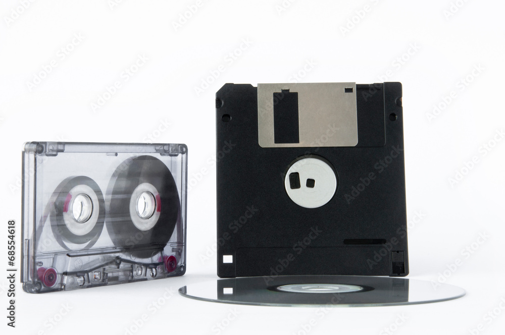 Obraz premium disk, tape and floppy disk