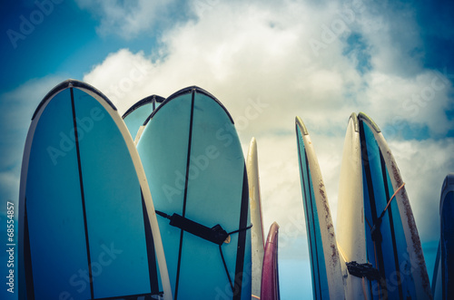 Retro Styled Vintage Surf Boards In Hawaii