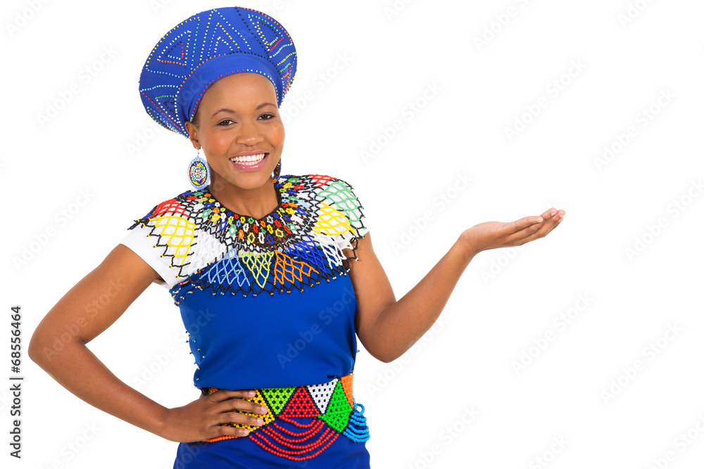 african woman in traditional clothes presenting african woman in traditional clothes presenting