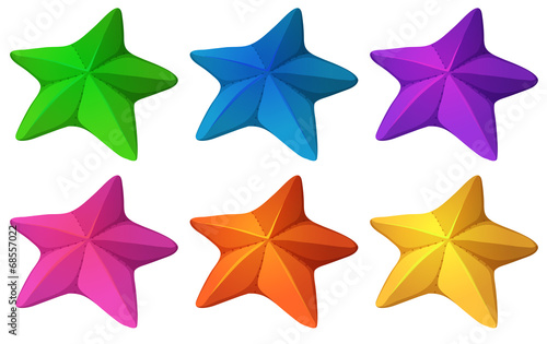 Colourful starfishes