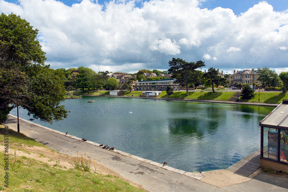 Fototapeta premium Boating lake Ryde isle of Wight IOW