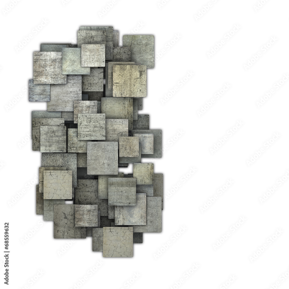 3d gray square tile grunge pattern on white 3d gray square tile grunge pattern on white