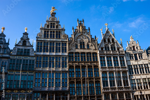 Traditional houses on Market square in the center of Antwerp