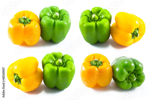 yellow green capsicum isolated