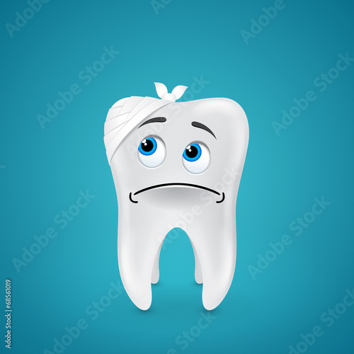 Bandaged sad tooth