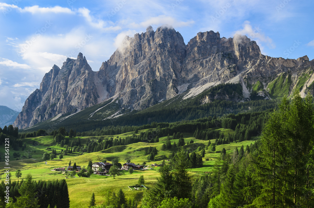 Amazing view on Cristallo, The Dolomites Mountains, Italy