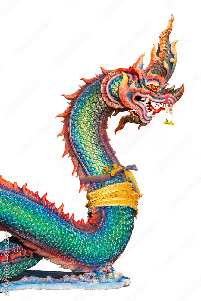 Naga head isolated on white background Naga head isolated on white background