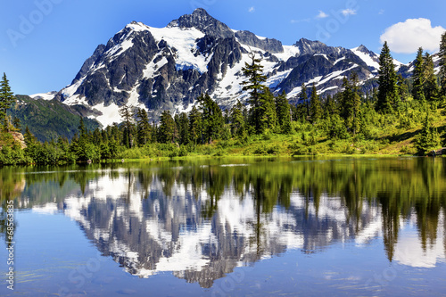 Picture Lake Evergreens Mount Shuksan Washington USA © Bill Perry