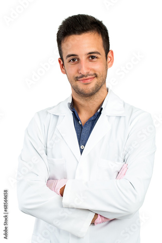 Young Male dentist isolated on white. © karelnoppe