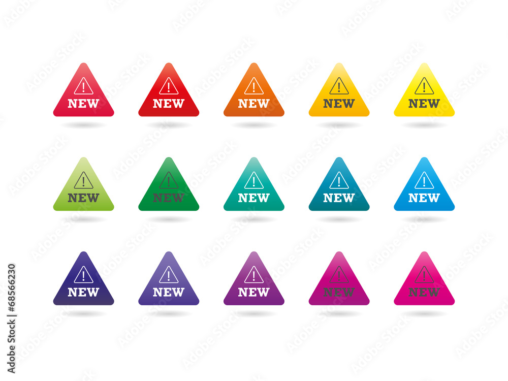 Set of colorful rainbow spectrum new badges sign vector Set of colorful rainbow spectrum new badges sign vector