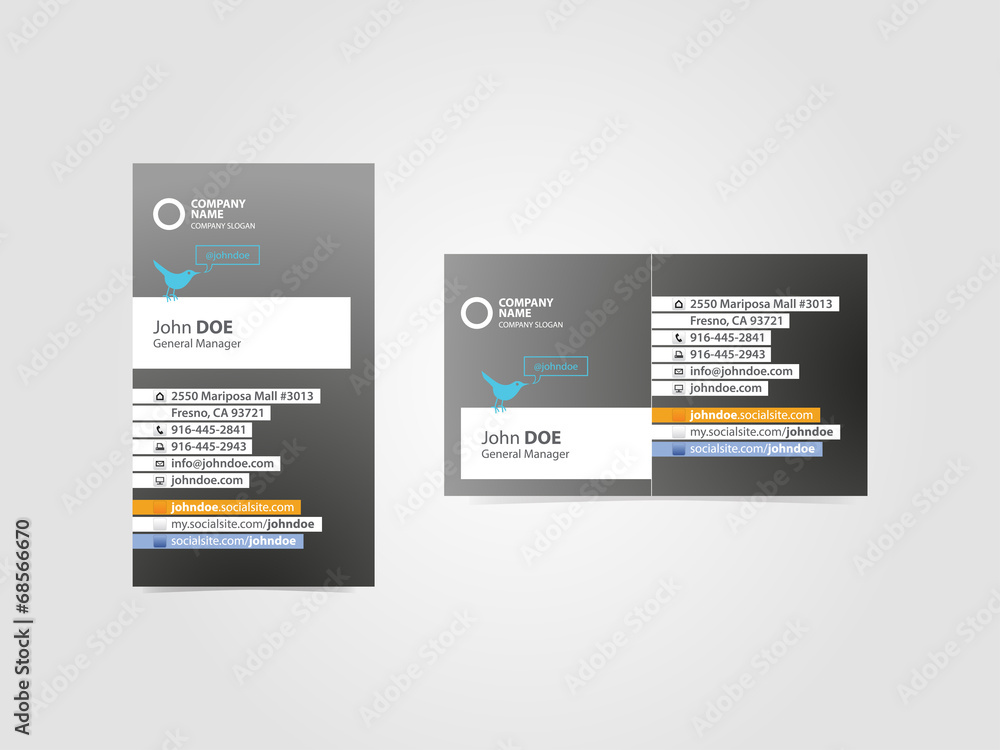 Glamorous Professional Social Business Card Glamorous Professional Social Business Card