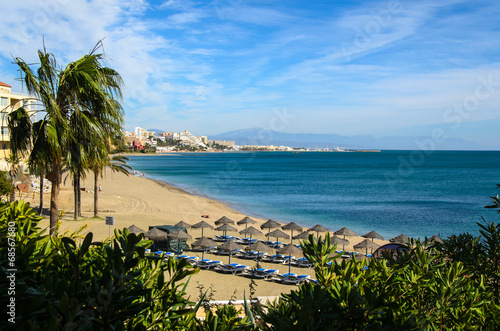 Strand und Palmen in Benalmadena Spanien photo