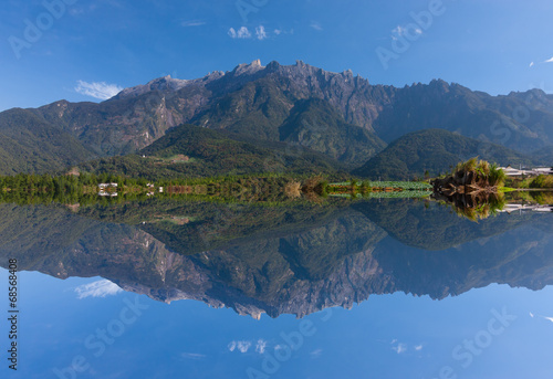 Reflection of Mount Kinabalu at Kundasang,Sabah,Malaysia,Borneo