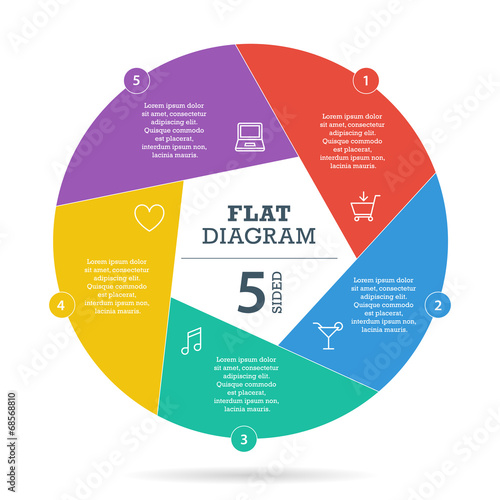 Colorfull flat shutter diagram vector business presentation