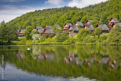 Barend Holiday Village, Loch and Lodges. Swan Background