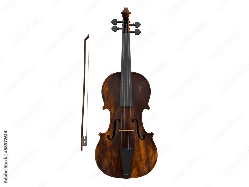 Fototapeta premium Skrzypce na białym tle - czas obrazu