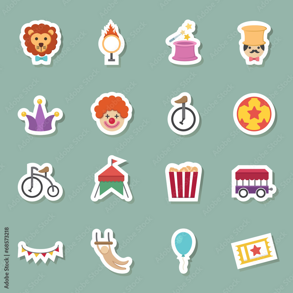 circus color icons circus color icons