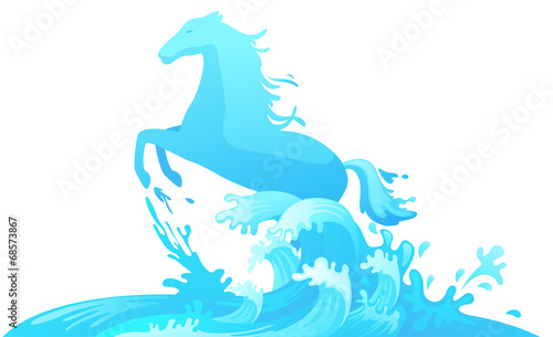 Jumping horse out of water vector