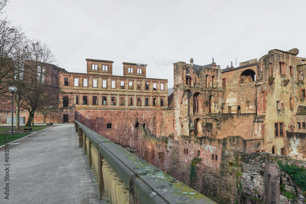 The ruin tower of Heidelberg castle in Heidelberg