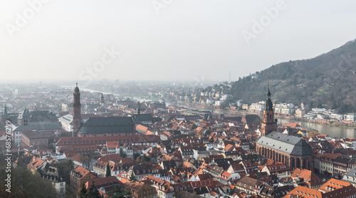 The cityscape of Heidelberg city with River Neckar, Church of th