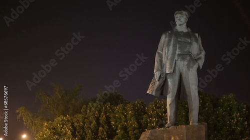 Monument of Vladimir Lenin at Night photo