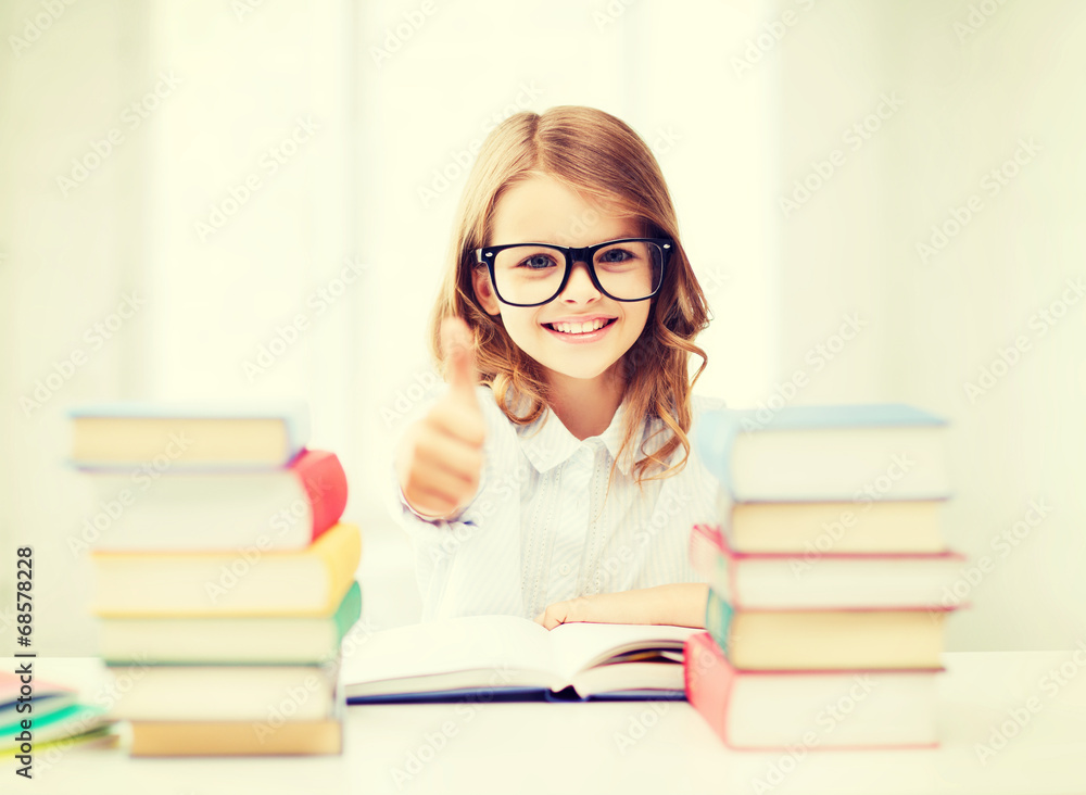 student girl studying at school student girl studying at school