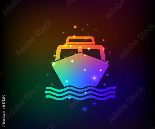 Boat symbol,Rainbow vector